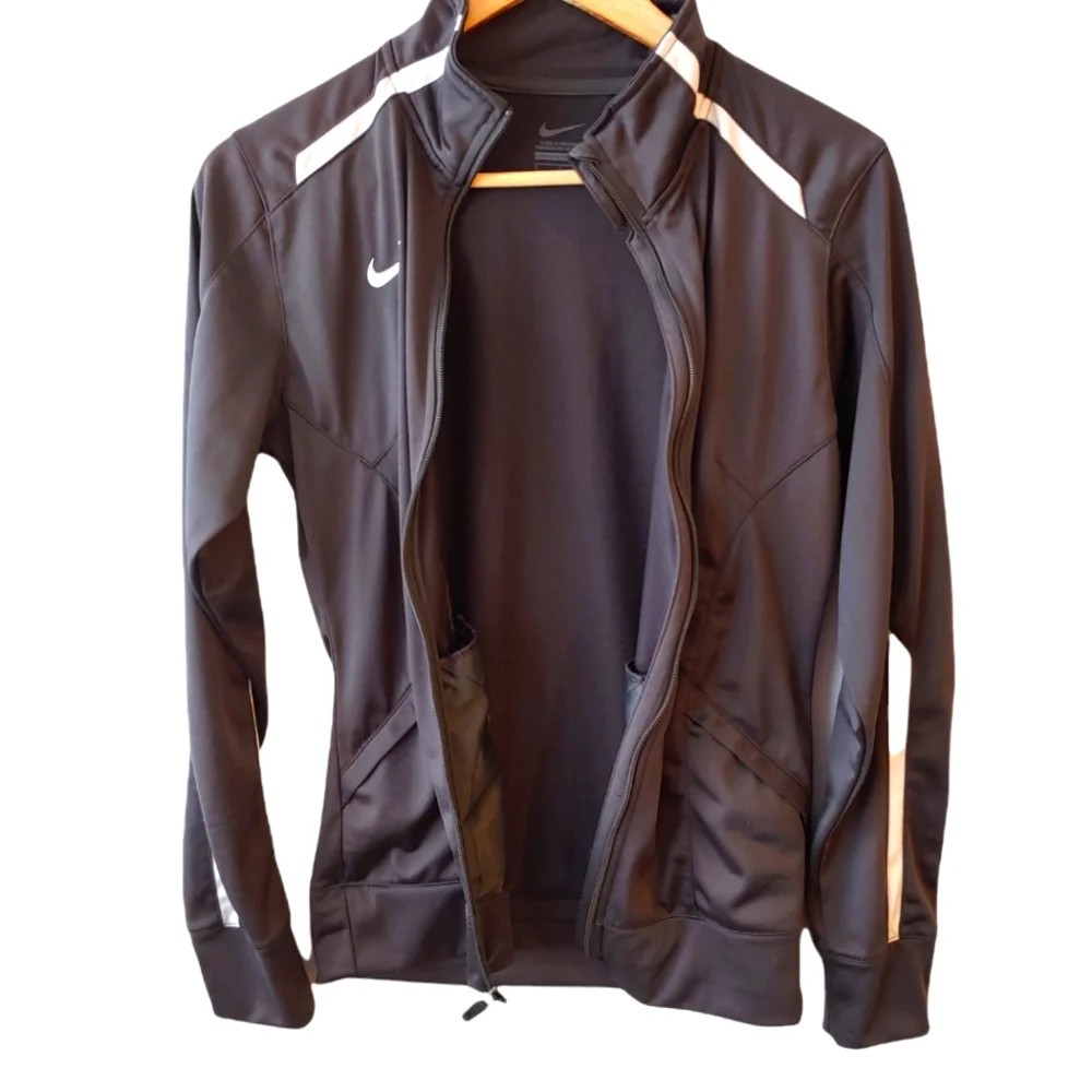 Nike Black and White Zip Athletic Jacket Size Small